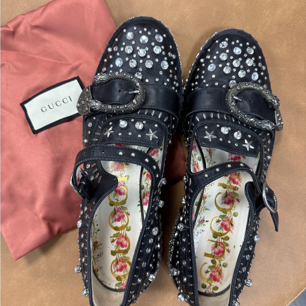 Embellished Black Women's Shoes